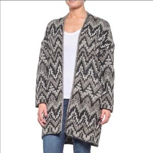 NWT $129 Lucky Brand Ikat Tribal Chevron Cardigan Sweater Size Small Wool Blend